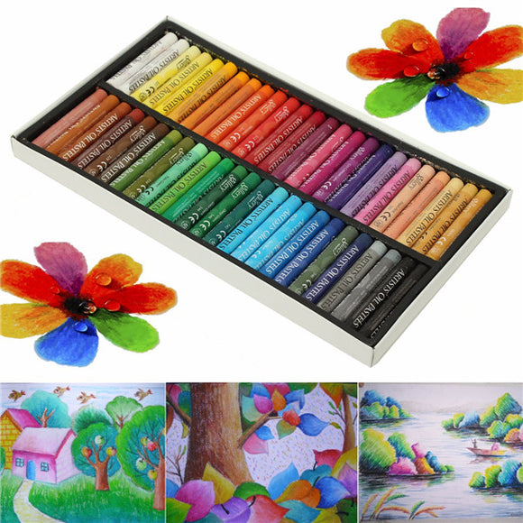 50 Colors Crayon Non-toxic Oil Pastels Drawing Pens Artists Mechanical Drawing Paint