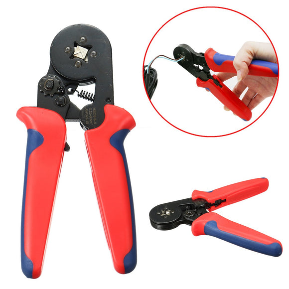 HSC8 6-4A 0.25-6mm AWG23-10 Self Adjusting Ratcheting Ferrule Crimper Plier