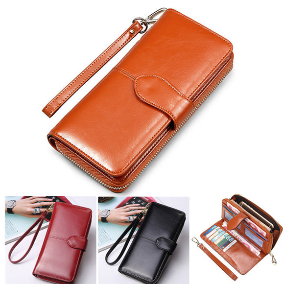 Floveme Fashion Woman PU Zipper Wallet Bag Multifunctional Purse For Smartphone Iphone Samsung