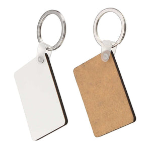 10x Rectangle Blank MDF Board Key Ring Heat Transfer Printing Key Rings For Heat Press Machine