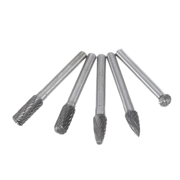 Drillpro 5Pcs 60x8mm Tungsten Steel Rotary File Set Grinding Head Rasp Burrs Abrasive Tool