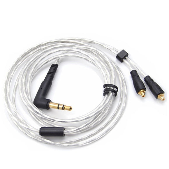 Universal MMCX Silver Plating Upgraded Replacement Cable 3.5mm Wire for Earphone SE535 SE846