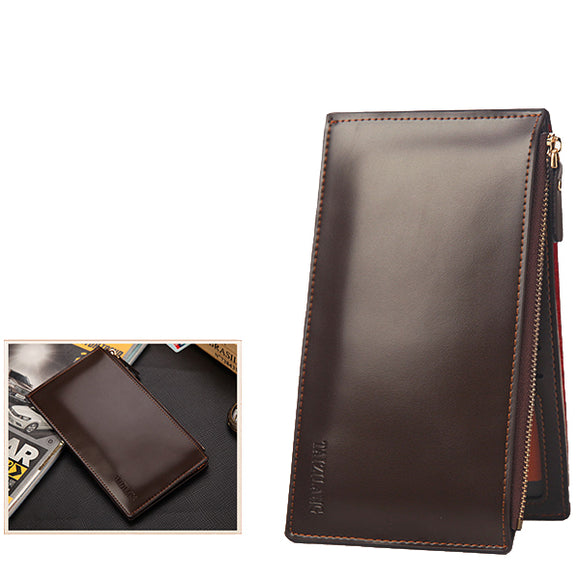 Men Business Zipper Pocket Phone Pocket 15 Card Slots Long Wallet