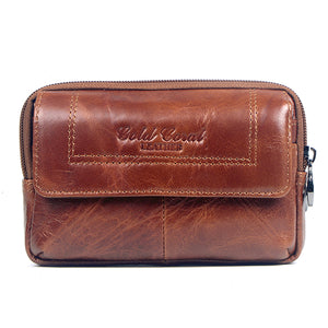 Men Genuine Leather Leisure Wallet Belt Waist Bag Phone Bag