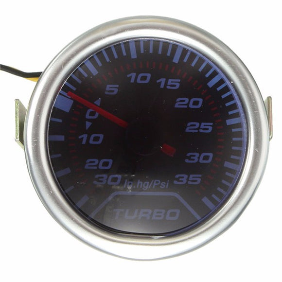 52mm Universal Blue LED Pointer Turbo Boost Gauge Meter PSI Smoke Tint Len