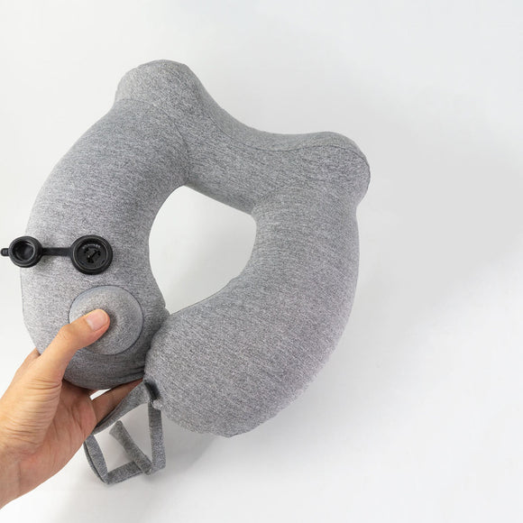 Ergonomic Dual Humps Design U Shaped Soft Memory Travel  Portable Press Type Inflatable Neck Pillow From Xiaomi Youpin