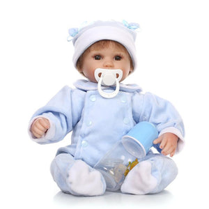 16 inch Reborn Baby DOLL Princess Dress Soft Silicone Realistic Doll Baby Handmade Newborn Dolls Toy