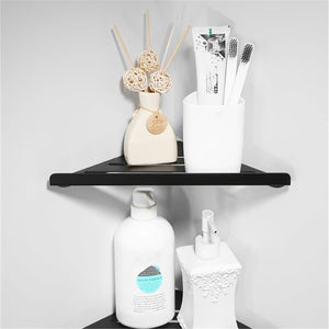 Brushed Black Stainless Steel Wall Bathroom Kitchen Storage Shelf Shower Caddy Rack