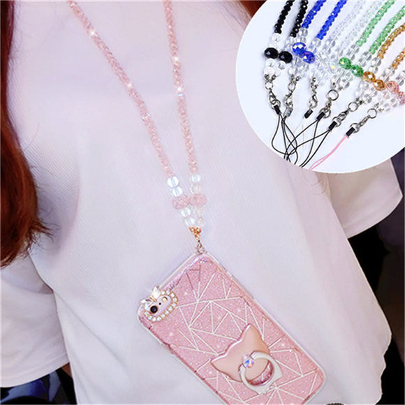 Universal 44cm Phone Strap Fashion Sling Lanyard Crystal Hanging Cell Phone Rope For iPhone Samsung