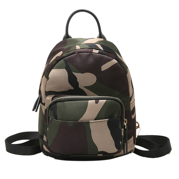 Women Nylon Camouflage Backpack Shoulder Bag Handbag  Casual Fashion Small Satchel