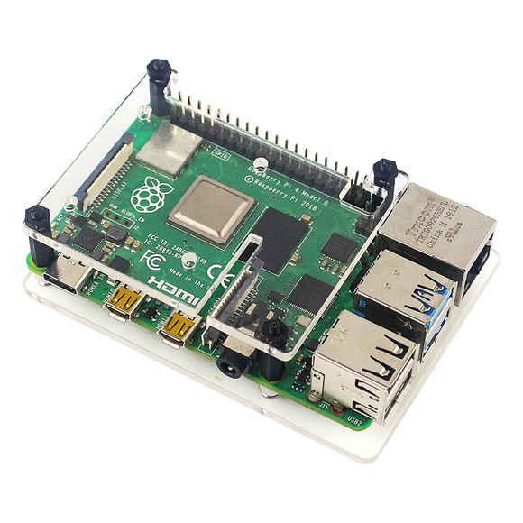 Caturda Tranparent Protective Case Support Adding Official Camera Base for Raspberry Pi