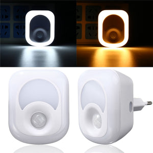 2W 23 LED Light-controlled & PIR Sensor Night Light Plug-in Hallway Bedroom Home Emergency Lamp