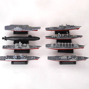 8pcs/set 4D Aircraft Battleship Carrier Submarine Warship Model Assembled Kits Science Toy