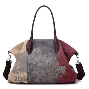 Vintage Large Capacity Women Canvas Casual Hobos Bag Ladies Crossbody Bags Ruched Solid Handbag