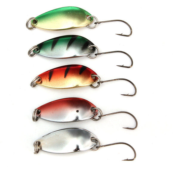 ZANLURE 5PCS 3G 30CM Spinner Spoon Fishing Lure Metal Lures Colorful Hard Baits