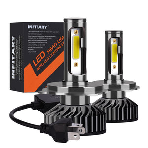 Infitary F2 Car COB LED Headlights Bulbs Fog Lamp H1 H3 H4 H7 H11 9005 9006 12V-24V 72W 8000LM 6500K White