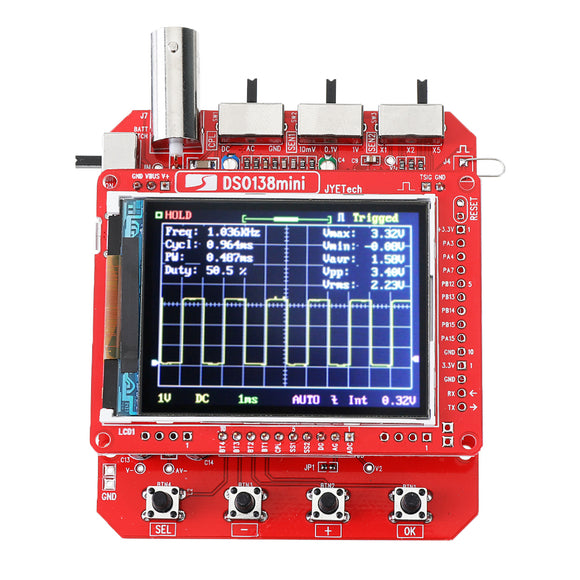 NEW JYETech 13805K DSO138 mini 200KHz Digital Oscilloscope SMD Soldered Version DC3.5V-6V