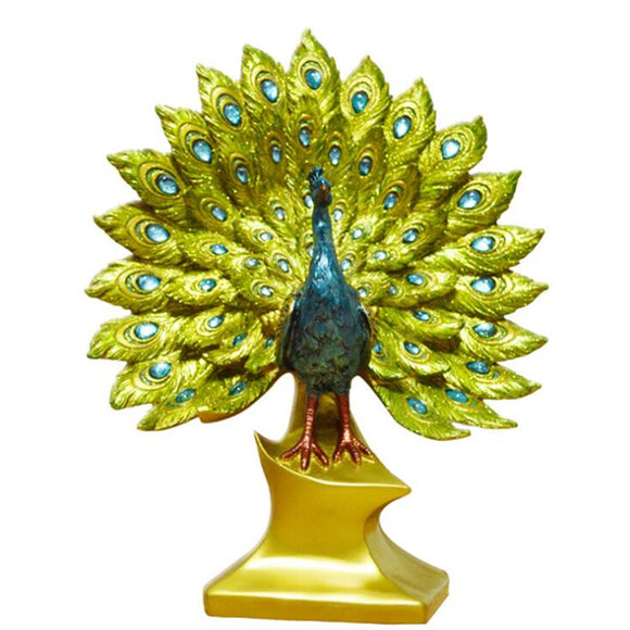 Creative Peacock Ornament Resin Figurine Statue Craft Home Decorations Wedding Gift