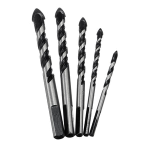 5pcs 5-12mm Black Triangle Twist Drill Bit Concrete Glass Ceramic Tile Marble Drill Bit Set