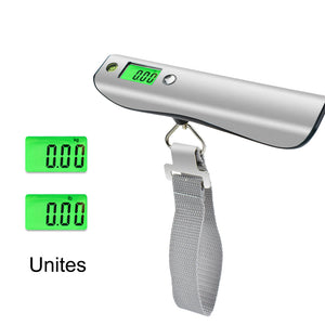 50kg/110Lbs LCD Display Luggage Scale  Stainless Steel Travel Weight Scale Portable Digital Luggage Scale with 1M Tape Measure Spirit Level