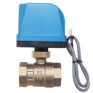 DN25 Electric Motorized 2 Way 3-Wire Ball Valve Brass AC220V 1.6Mpa for Water