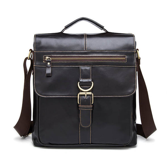 Men Business Genuine Real Leather Casual Coffee Messenger Crossbody Bag Handbag Briefcase