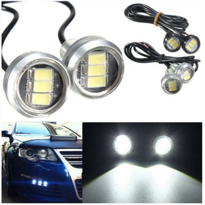 Pair 3W LED Eagle Eye Lamp Car Up Reverse Lamp Daytime Running Light DRL 3 Led