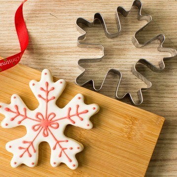 2Pcs Snow Stainless Steel Cookie Cutter Mold Biscuit Fondant Cutter Cake Decorating Tool