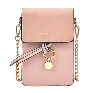 Stylish Girl PU Leather Flap Phone Bag Chain Shoulder Bag Crossbody Bags For Women