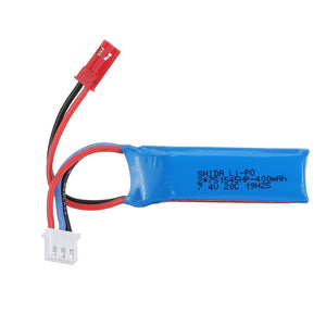 Wltoys K989-60 Original 7.4v 400mAh 20C 2S JST Plug Lipo Battery for K969 K989 1/28 RC Car