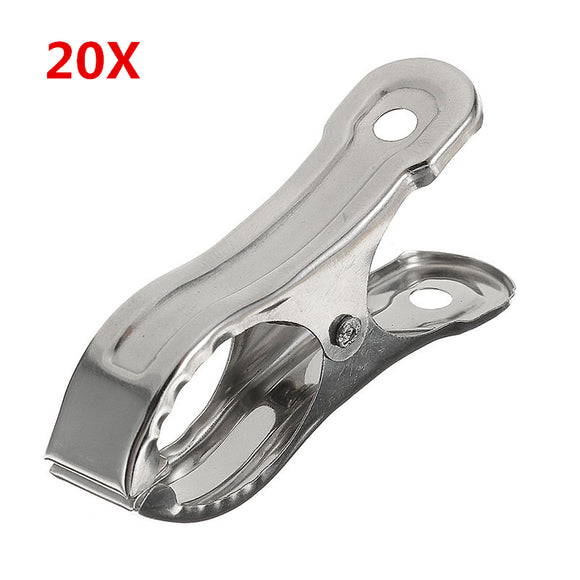 20Pcs 5.5cm Stainless Steel Clothes Clips Medium Size Pegs Hanger for Towels Socks Underwears