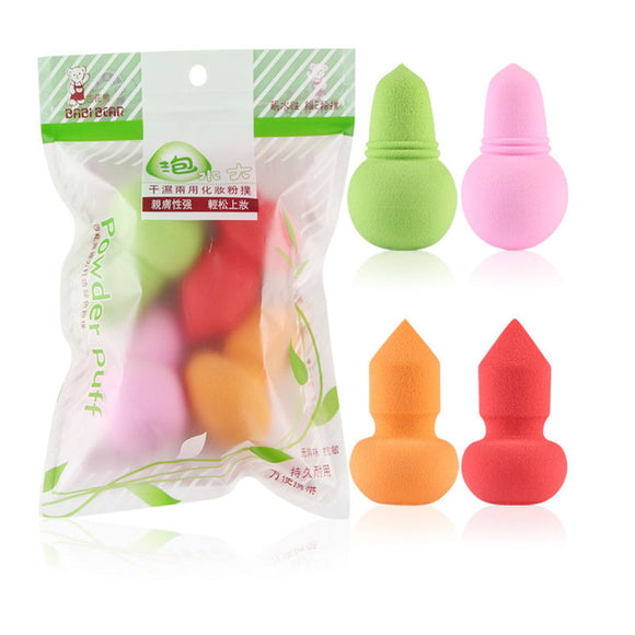 4pcs Gourd Shape Cosmetic Squishy Puffs Foundation Blender Blush Makup Puff Comestic Tool