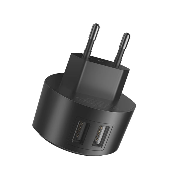 HOCO C67A Portable EU Dual USB Charger Travel Adapter for Samsung Xiaomi Huawei