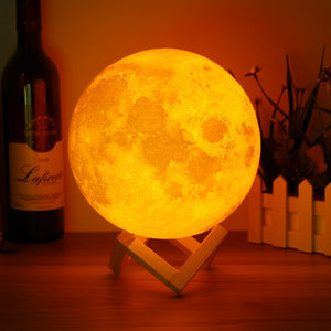 18cm Touch Sensor 3D Moon Table Lamp USB Color Changing LED Luna Night Light Kids Gift