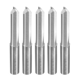 5pcs 6x22mm Double Flute Straight Slot CNC Router Bits Set Milling Cutter