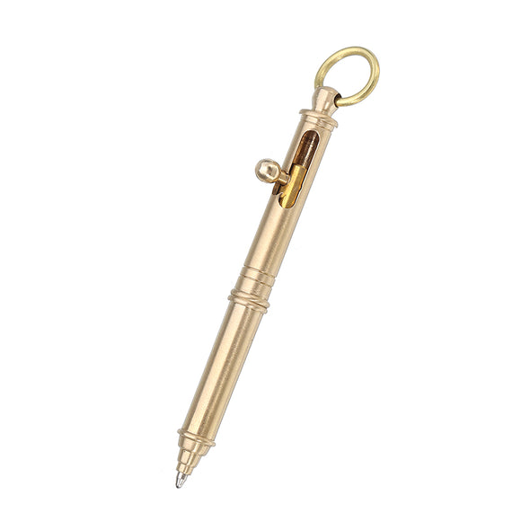 EDC Mini Self Defense Brass Pen Anti-gun Pure Checker Writing Pen