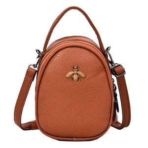 Women Metallic Bee Bag Shoulder Bag Crossbody Bag Multi-pocket Diagonal Portable Handbag