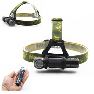 SHUOLIDE H6 XHP V6 1000Lumens 4Modes Dimming Multi-function Portable Headlamp + LED Flashlight 18650