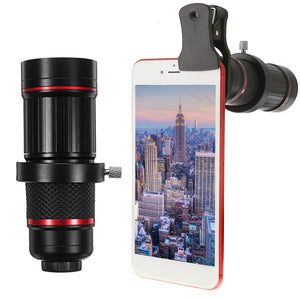 18X Universal Phone Camera Lens Telephoto Telescope Aluminium Monocular With Clip