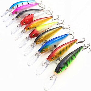 ZANLURE 10pcs/set 10.5g 11cm Minnow Fishing Lure Crankbaits Hard Hooks Floating Baits Deep Swim