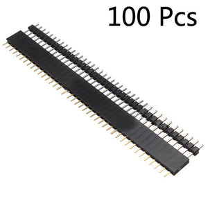 100 Pair 40 Pin 2.54mm Male Female SIL Socket Row Strip PCB Connector