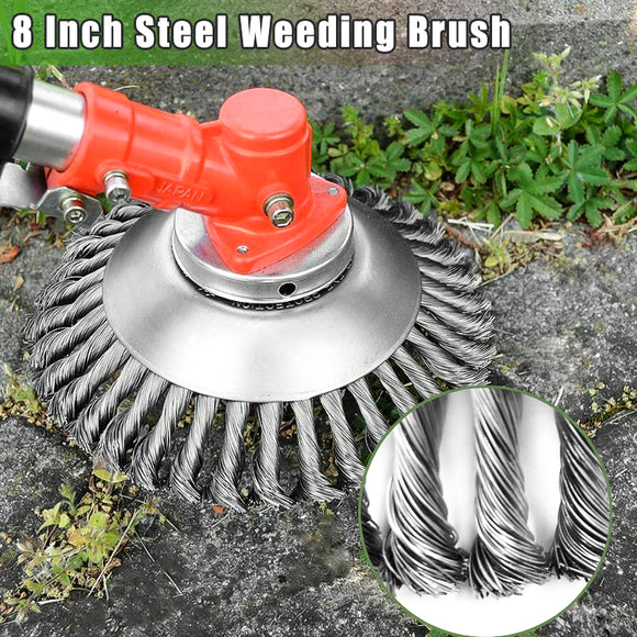 8 Inch Steel Wire Wheel Garden Lawn Mower Grass Eater Trimmer Head Brush Cutter Tools