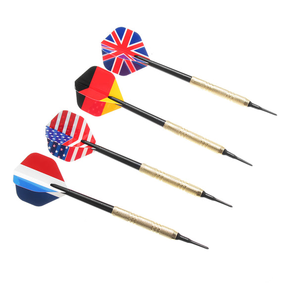 12Pcs Professional National Flag Tail Darts 4 Kinds With 100 Extra Soft Tips