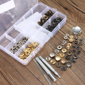 10pcs Press Stud Buttons Poppers Leather Craft with Fixings Tools Kit 633Tools