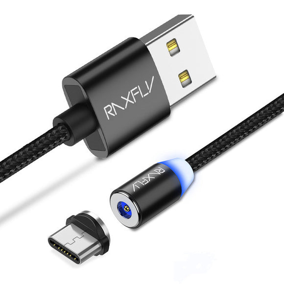 RAXFLY Braided 2A 1M 2M Magnetic USB Type-C Fast Charging Data Cable for Samsung Xiaomi Huawei