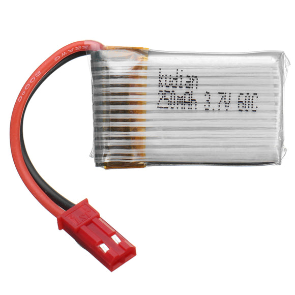 Kudian 3.7V 250mAh 60C 1S Lipo Battery JST Plug