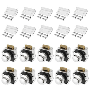 10Pcs Push Button Drawer Cupboard Door Catch Lock Caravan Rv Cabinet Latch Knob