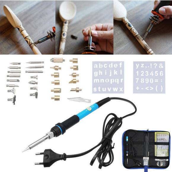 37Pcs Wood Burning And Soldering Iron Kit Magic Soldering Pyrography Tools Set