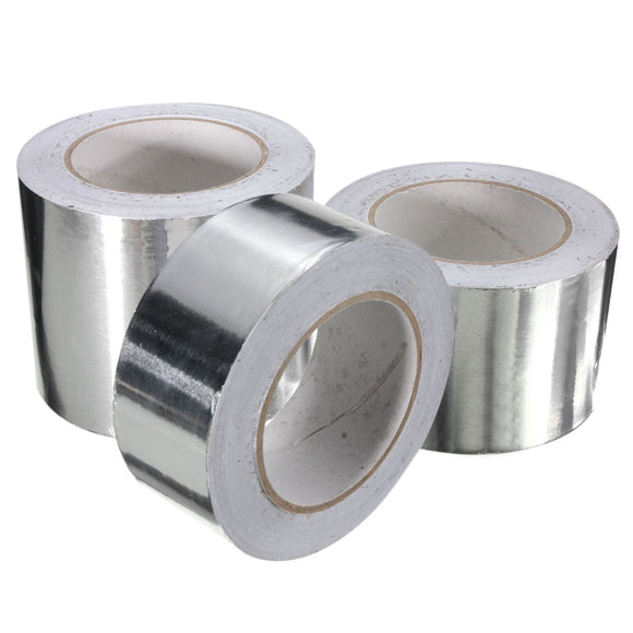 50m Aluminum Foil Conductive Tape EMI Shielding Duct Insulation Self Adhesive Tape 3 Widths