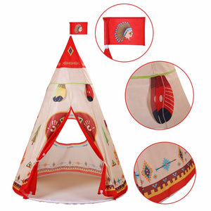 160 x 105cm Children Indian Toy Teepee Safety Tent Portable Play House Kids Indoor Game Room Outdoor